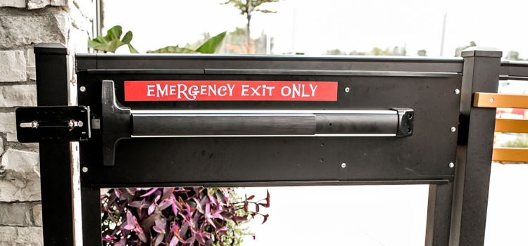 emergency push bar installation in Gravenhurst
